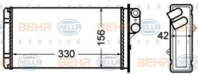 HELLA Радиатор отопителя 8FH351308-521 (8FH351308-521)