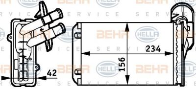 HELLA Радиатор отопителя VW Golf/Jetta/VENTO/Passat 84-97 (1H1819031A, 8FH351311-041)