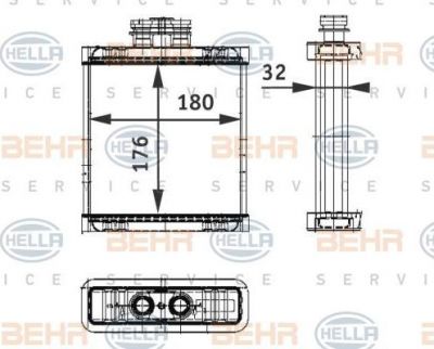 HELLA Радиатор отопителя VAG Fabia 1,2-2,0L 08/99-> 6Q0819031 (6Q0819031, 8FH351311-111)