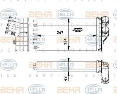 HELLA Радиатор отопителя PEUGEOT 307/ CITROEN C4 (6448.N5, 8FH351311-261)