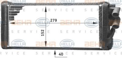 HELLA Радиатор отопителя Audi 100/200/A6/Avant 84-97 (443819030, 8FH351311-621)