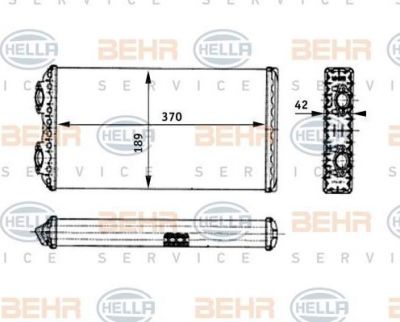 HELLA Радиатор отопителя MAN F2000, M2000 (8FH351312-441)