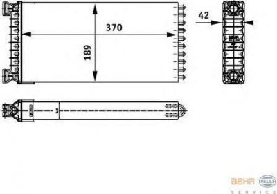 HELLA Радиатор отопителя MAN TG-A 18.410/460, 46.410/460 (8FH351312-551)