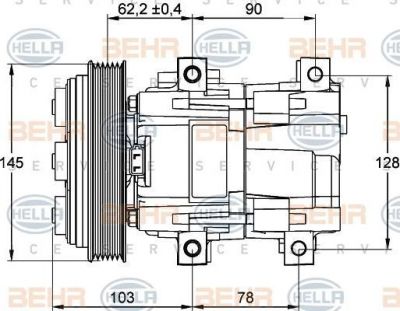 Hella 8FK 351 113-171 компрессор, кондиционер на FORD FIESTA IV (JA_, JB_)