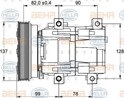 Hella 8FK 351 113-281 компрессор, кондиционер на FORD FIESTA IV (JA_, JB_)