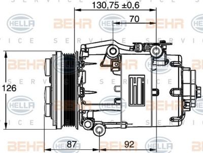 Hella 8FK 351 113-441 компрессор, кондиционер на VOLVO V50 (MW)