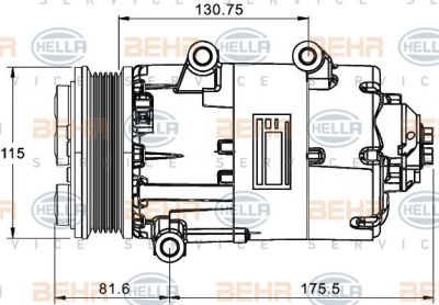 Hella 8FK 351 334-051 компрессор, кондиционер на FORD MONDEO IV седан (BA7)