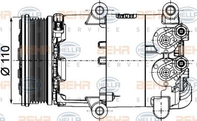 Hella 8FK 351 334-371 компрессор, кондиционер на FORD MONDEO IV (BA7)