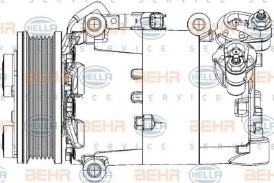 Hella 8FK 351 334-431 компрессор, кондиционер на FORD MONDEO IV седан (BA7)