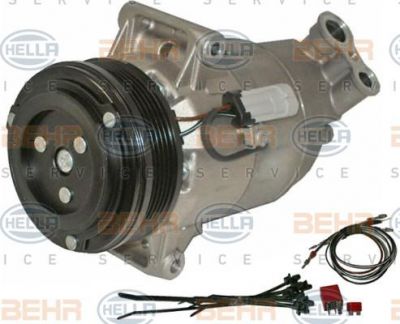 HELLA Компрессор кондиционера OPEL Astra H/Zafira B/Meriva 1,6/1,8L 04-> (с АКПП) (6854088, 8FK351135-301)