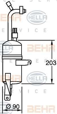 Hella 8FT 351 335-131 осушитель, кондиционер на FORD KA (RB_)