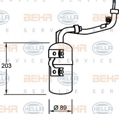 HELLA Осушитель кондиционера FORD Focus II 1,8/2,0 04- (1466549, 8FT351335-061)