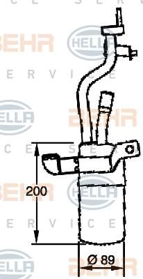 HELLA Осушитель кондиционера FORD Focus II 1,4/1,6 04- (1466513, 8FT351335-091)