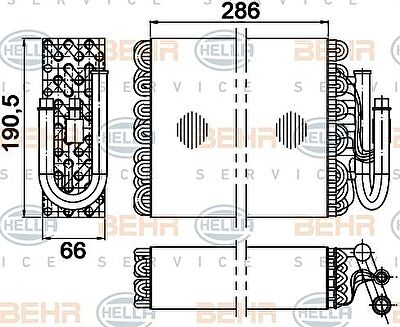 Hella 8FV 351 210-241 испаритель, кондиционер на 3 (E36)