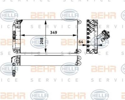 Hella 8FV 351 330-071 испаритель, кондиционер на VOLVO FL 6