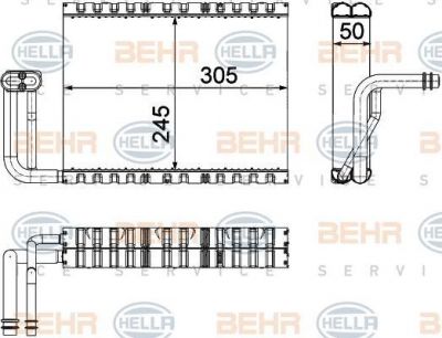 Hella 8FV 351 330-661 испаритель, кондиционер на 5 (F10, F18)