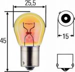 Hella 8GA 006 841-241 Лампа PY21W 24V-21W BAU15s желтый