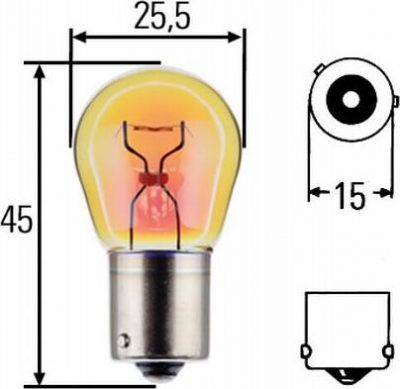 Hella 8GA 006 841-241 Лампа PY21W 24V-21W BAU15s желтый