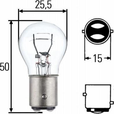 Hella 8GD 002 078-241 Лампа 24V 21/5W P21/5W BAY 15d