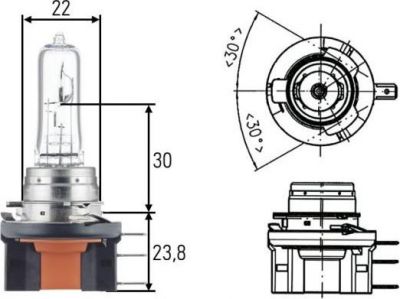 HELLA Лампа накал. 12 V,55/15W,H15 Golf VI (8GJ168119-001)