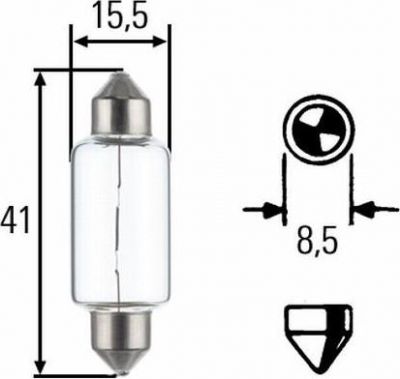 Hella 8GM 002 091-251 лампа накаливания, oсвещение салона на MERCEDES-BENZ LK/LN2