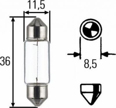 Hella 8GM 002 092-121 лампа накаливания, фонарь освещения номерного знак на DUCATI MOTORCYCLES 1100