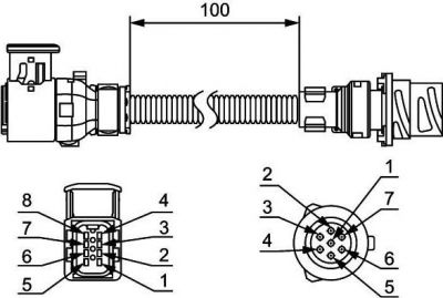 Hella 8KA 211 923-002 комплект проводов, дополнительное заднее освещение на DAF XF