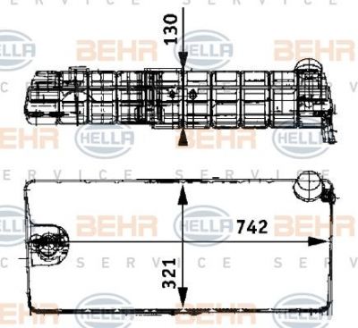 Hella 8MA 376 705-231 компенсационный бак, охлаждающая жидкость на MAN F 90