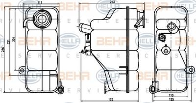 Hella 8MA 376 755-191 компенсационный бак, охлаждающая жидкость на MERCEDES-BENZ C-CLASS (W202)