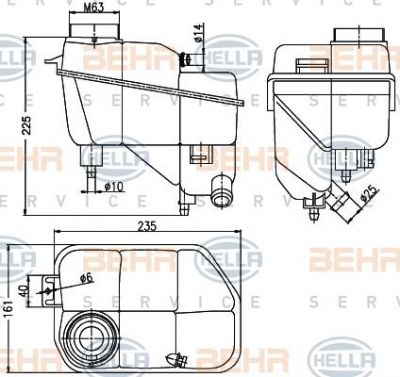 HELLA Компенсационный бак, охлаждающая жидкость (8MA 376 789-701)