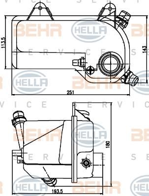 Hella 8MA 376 789-721 компенсационный бак, охлаждающая жидкость на X5 (E53)