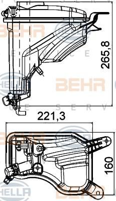 Hella 8MA 376 789-751 компенсационный бак, охлаждающая жидкость на 3 (E90)