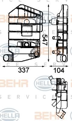 HELLA Бак компенсационный DAF 95 XF, XF 95 (8MA376705-071)