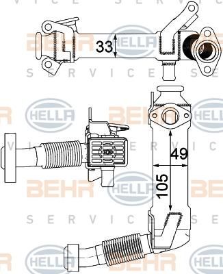 Hella 8ME 376 750-761 радиатор, рециркуляция ог на 7 (E65, E66, E67)