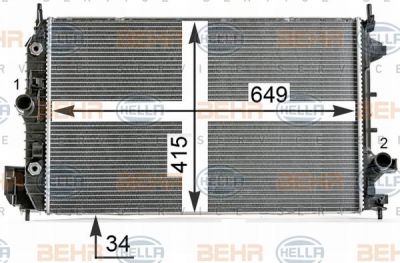 Hella 8MK 376 700-271 радиатор, охлаждение двигателя на SAAB 9-3 кабрио (YS3F)