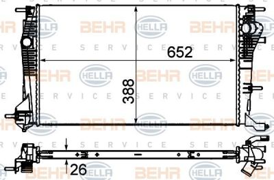Hella 8MK 376 700-391 радиатор, охлаждение двигателя на RENAULT MEGANE III Наклонная задняя часть (BZ0_)