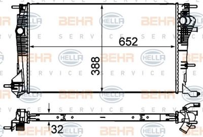 Hella 8MK 376 700-421 радиатор, охлаждение двигателя на RENAULT MEGANE III Наклонная задняя часть (BZ0_)