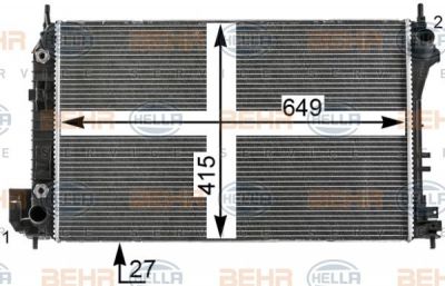 Hella 8MK 376 700-441 радиатор, охлаждение двигателя на SAAB 9-3 кабрио (YS3F)