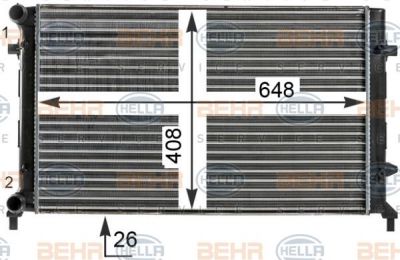 Hella 8MK 376 700-494 радиатор, охлаждение двигателя на SKODA OCTAVIA (1Z3)