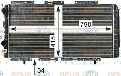 Hella 8MK 376 700-551 радиатор, охлаждение двигателя на FIAT DUCATO фургон (230L)