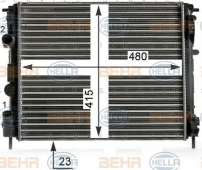 Hella 8MK 376 700-584 радиатор, охлаждение двигателя на RENAULT KANGOO (KC0/1_)