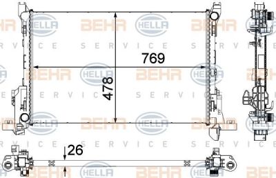 Hella 8MK 376 701-581 радиатор, охлаждение двигателя на OPEL VIVARO Combi