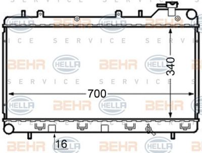 Hella 8MK 376 704-571 радиатор, охлаждение двигателя на SUBARU IMPREZA универсал (GF)