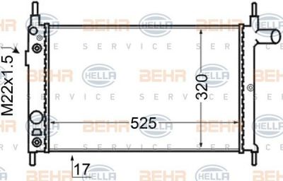 Hella 8MK 376 704-771 радиатор, охлаждение двигателя на OPEL KADETT E фургон (37_, 47_)