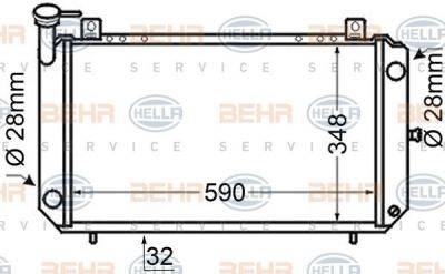 Hella 8MK 376 705-681 радиатор, охлаждение двигателя на NISSAN SUNNY II купе (B12)