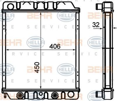 Hella 8MK 376 706-791 радиатор, охлаждение двигателя на VOLVO 240 Kombi (P245)