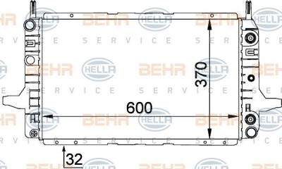 Hella 8MK 376 707-681 радиатор, охлаждение двигателя на FORD SIERRA (GBG, GB4)