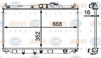 Hella 8MK 376 708-131 радиатор, охлаждение двигателя на HONDA ACCORD IV (CB)