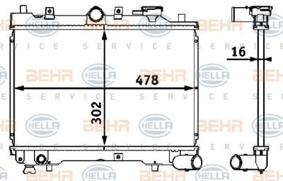 Hella 8MK 376 708-191 радиатор, охлаждение двигателя на MAZDA 323 III (BF)