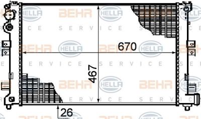 Hella 8MK 376 708-521 радиатор, охлаждение двигателя на FIAT ULYSSE (220)